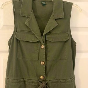 Wild fable sleeveless jumpsuit khaki green size large